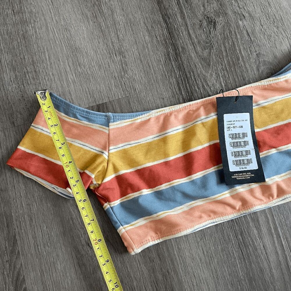 NWT VIX Off The Shoulder Striped Bikini Top Multicolor Swim Large​​​​​ - Picture 5 of 8